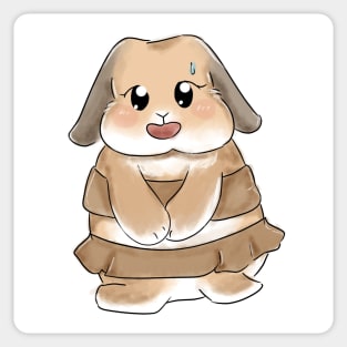 Beige Rabbit Outfit _ Bunniesmee Sticker